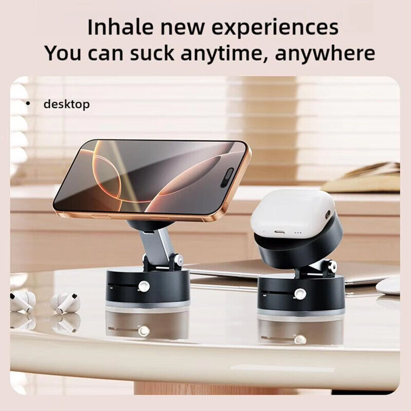 New Premium Magnetic Car Phone Holder – Vacuum Suction Cup Mount with 360° Rotation (No Falling)